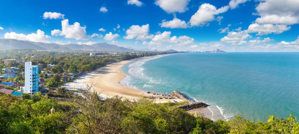 A panoramic view of Hua Hin, Thailand.